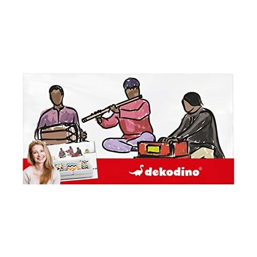 dekodino® väggtatuering Indien musiker med flod och trumma väggklistermärke dekor