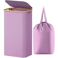 Lifewit 105L Laundry Basket with Lid, Large Foldable, Purple