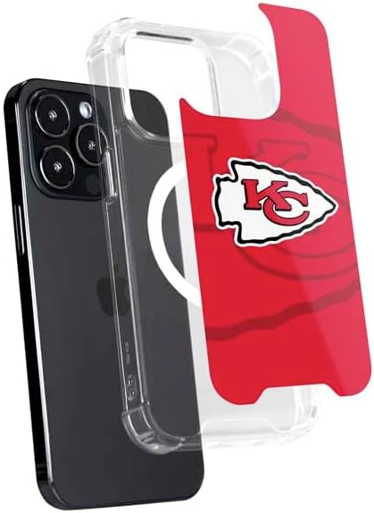 Skinit Phone Case Compatible with MagSafe iPhone 14 Pro - Officially Licensed NFL Kansas City Chiefs Double Vision Design