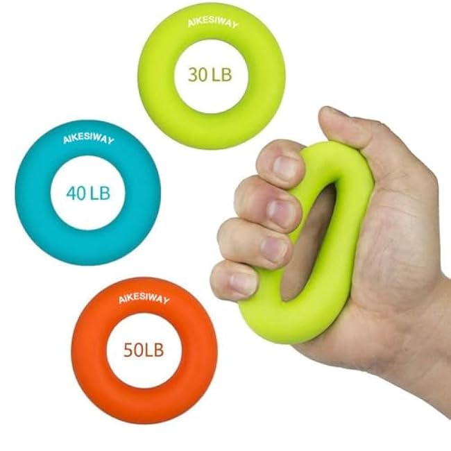 Grip Strength Trainer,Hand Grip Strengthener,Forearm Grip Workout - Grip Trainer Silicone Rings for Rock Climbing, Athletes & Stress Relief & Rehabilitation, 3 Resistance Levels(3 PCS)