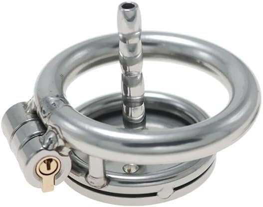 Sex Toys Steel Stainless Flat Chastity Cage Inverted Chastity Cage SM Male Cage Chastity Device Chastity Lock Beginner Cage to Prevent Erection Bondage for Men(40mm)