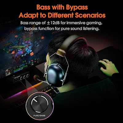 Douk Audio Q2Pro Mini Stereo Gaming DAC with MIC Input, Headphone Amplifier, USB/Optical D/A Converter, 32-Bit/192kHz High-Resolution Audio for PC, PS4, Xbox, Switch