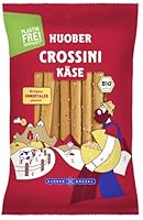 Huober Crossini Käse, Bio Gebäckstangen mit Allgäuer Emmentaler, locker und herzhaft, plastikfrei verpackt, 100 g