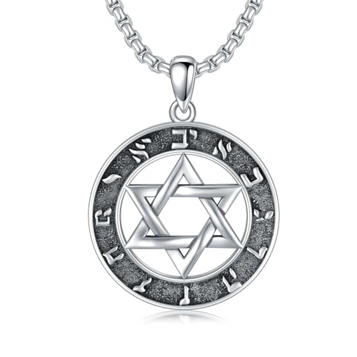 Collier Étoile de David pour homme en argent 925 avec pendentif juif élégant