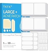 TKTK Hydrocolloid Bandages, 45 x 45 mm Large Pimple Patches for Face, XL Acne Patches for Body, B...