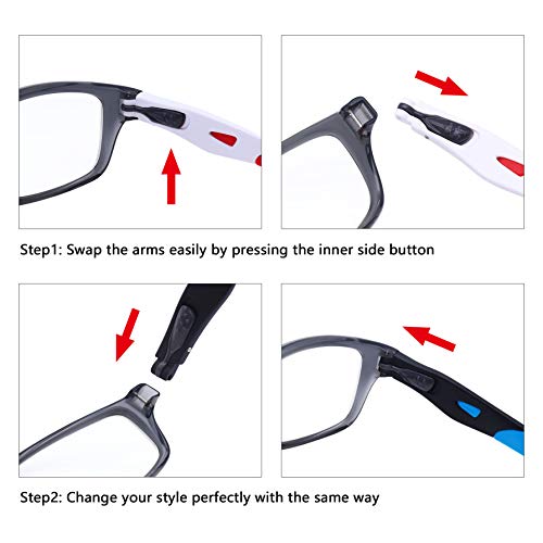 BroLizard Replacement Temples Arms for Oakley Crosslink Glass Satin Black Frame - Black+Gray
