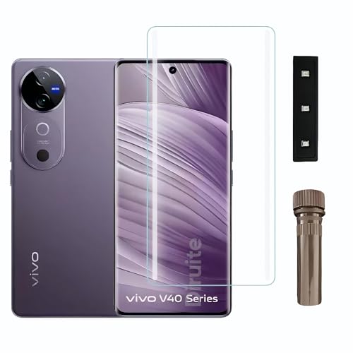Image of Diruite UV Tempered Glass for Vivi V 40 /40 Pro /40 Pro Plus - Premium 9H Hardness, Full Edge-to-Edge Coverage, Crystal HD Clarity, UV Glue with Easy Installation Kit (Pack of 1)