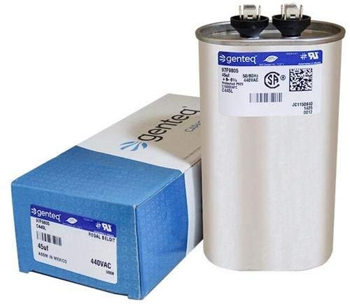 Jard 12948 - 45 uF MFD x 440 VAC Genteq Replacement Capacitor Oval # C445L / 97F9805