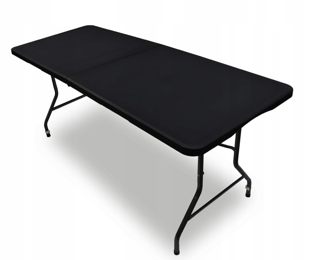 Catering Tisch klappbar, Klapptisch, Klappbarer gartentisch, Gartentisch, Balkontisch, Campingtisch Faltbar, Bartisch, Bistrotisch,180 x 70 cm, Schwarz