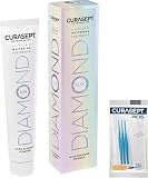 Curasept Diamond Luxury Whitening Dentifricio Sbiancante Professionale | Sbiancante ad Azione Profonda | Kit con Scovolini Omaggio | Denti Bianchi Senza Sensibilità
