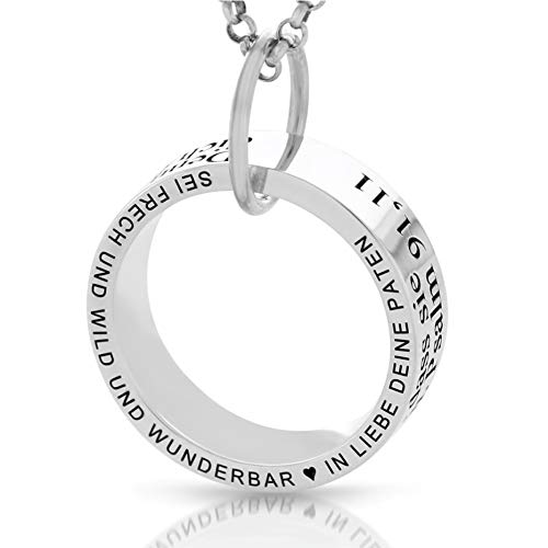 Taufkette 925 Silber Gravur Taufring Kette Ring Text Taufspruch Schmuck