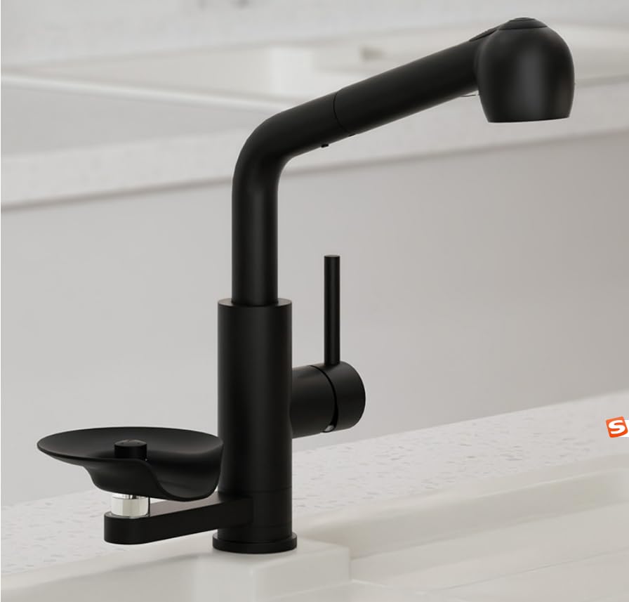 Grifo de Cocina Extraíble Inoxidable con Enjuagador de Vasos Desmontable