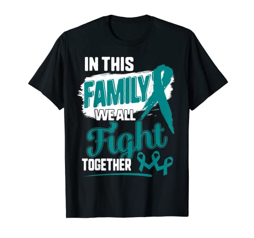 Ovarian Cancer Fight Women Awareness Teal Ribbon Butterflies T-Shirt