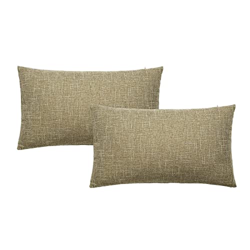 TAN.TOMI Lot de 2 Housses de Coussins 30x50cm Douce en Lin Fin Imitation décoratif pour Canapé Chambre avec Fermeture Glissière Invisible(Beige 30x50 CM) Cover