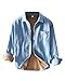 Minetom Homme Hiver Blouson en Jean Col Doublure Peluche Manteau Button Down Chaud Épaissir Revers Bomber Veste en Denim C Bleu Large