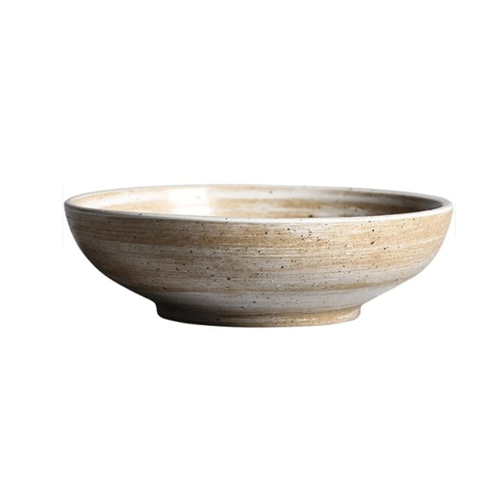 Ensemble d'assiettes et bols en céramique de grande capacité – 20 x 5,9 cm – Bols à soupe et à riz incassables, parfaits pour la vaisselle de restaurant, passent au lave-vaisselle et au micro-ondes