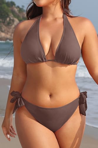 Image of Tempt Me Women Plus Size Sexy Bikini Set Two Piece Tie Side Swimsuit