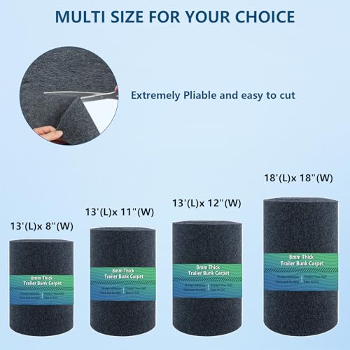 Boat Trailer Bunk Carpet,Bunk Carpet for Boat Trailers,18ft x 18in Boat Trailer Carpets,8mm Thickness Trailert Carpets, Jet Ski Bunks(Dark Gray) by BALAVA - Image 6