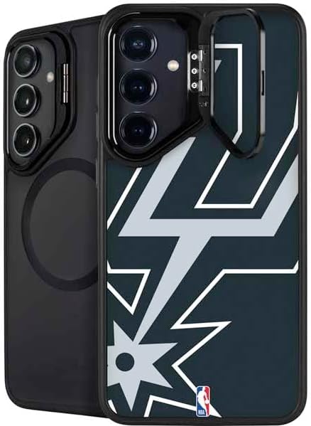 Skinit Kickstand Phone Case Compatible with Galaxy S25 - Officially Licensed NBA San Antonio Spurs Secondary Logo Design