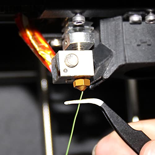 Lysee 3D Printer Parts & Accessories - Kee Pang 15pcs mk8 Nozzle 0.4mm + 10pcs Cleaning Needles 0.4mm Drill Bits +Pt. ESD-15 PT.ESD-12 Tweezers 3D Printer Parts - (Size: 21pcs per kit)