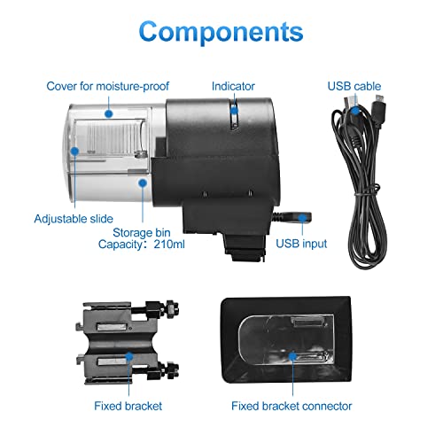 image for JYIEUJEY Automatic Fish Feeder WiFi Control with APP, 210ML Aquarium L