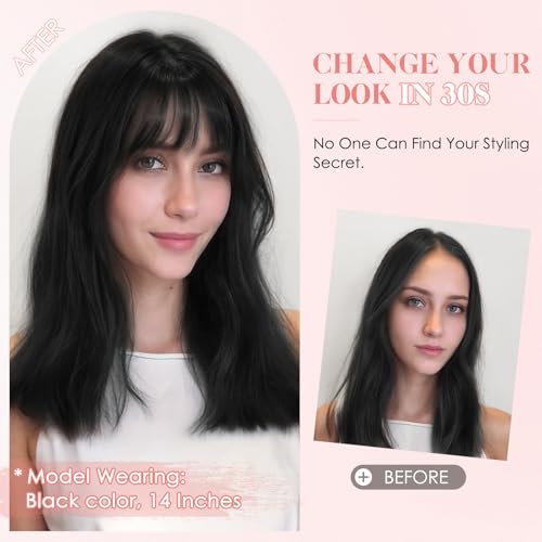 Hairro Hair Toppers for Women Real Human Hairpieces, 2.25"x6" Base with Clips on 360° 3D Cover Lightweight, Add Volume for Women with High Hairline/Thin Hair, 12 Inch Natural Black by Hairro - Image 2