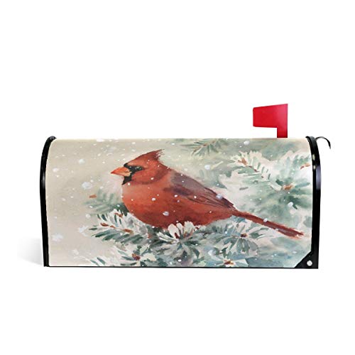 Woor Winter Cardinal Bird Magnetic Mailbox Cover Christmas Oversized-20.8"X 25.5" #TOP5