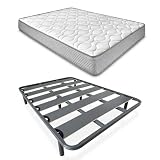 Duérmete Online - Cama Completa con Colchón Marko Reversible + Somier de Láminas Reforzado con 4 Patas Redondas Roscadas, 90 x 190