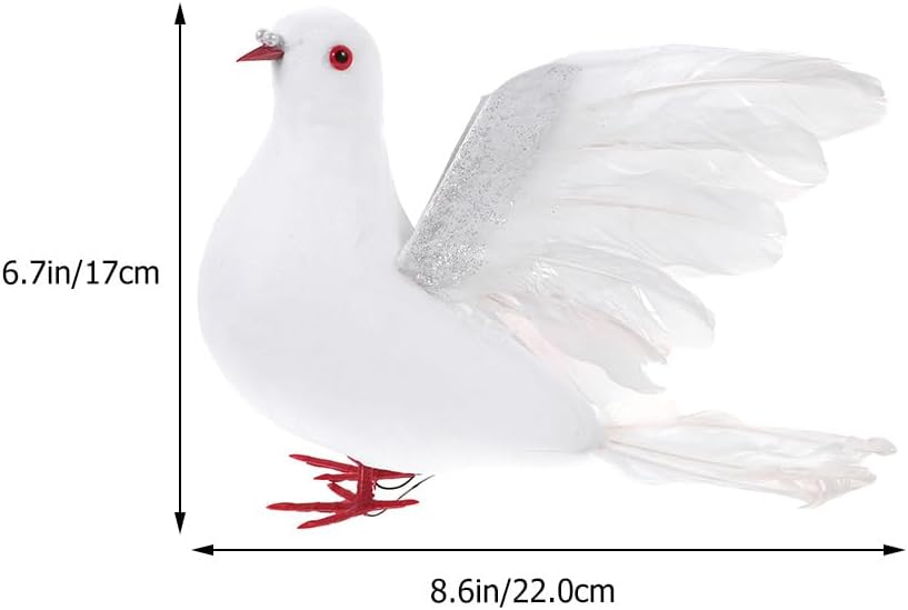 BESTOYARD 2Pcs Artificial White Doves Decorations - Foam Pigeon Ornaments for Wedding Decor Bird Figurines for Seasonal Displays Home and Party Use