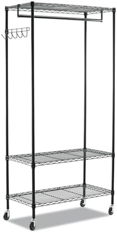 Alera Wire Shelving Garment Rack/Coat Rack/Stand Alone Rack, Black ...
