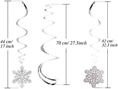 DERAYEE 20 Pieces Snowflake Swirls Hanging Ceiling Decorations Cutout Decorations Party Supplies For Santa Party Xmas Accessories