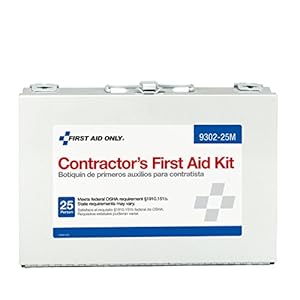 First Aid Only 9302-25M 25-Person Contractor’s Emergency First Aid Kit for Home Renovation, Job Sites, and Construction Vehicles, 178 Pieces