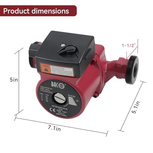 BACOENG Heizungspumpe Umwälzpumpe RS 25/6-180 Zirkulationspumpe für Zentralheizung