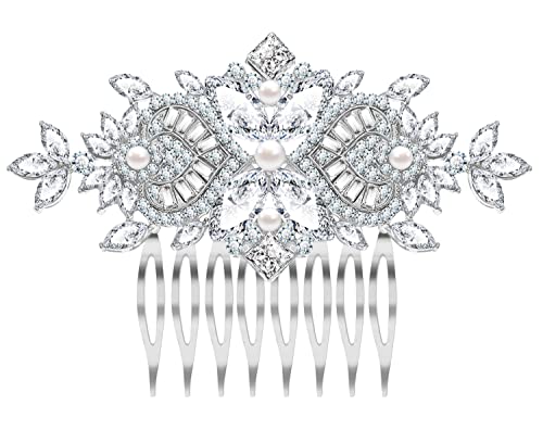 Pente de cabelo de casamento brilhante pente de noiva de formatura pente lateral de cabelo de videir
