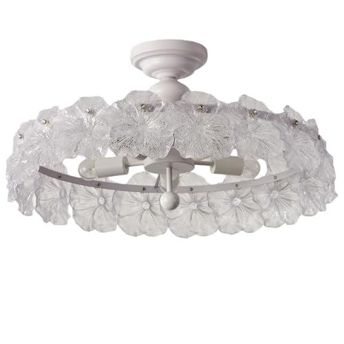 Yejowelyn 25" Modern Glass Chandelier with Flower Shade by Yejowelyn - Used condition - Image 9