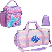 Bagseri Kids Lunch Bag and Kids Duffle Bag Bundle, Insulated Lunch Bag for Girls Kids Dance Bag Ballet Bag Travel Bag for Girls with Shoes Compartment