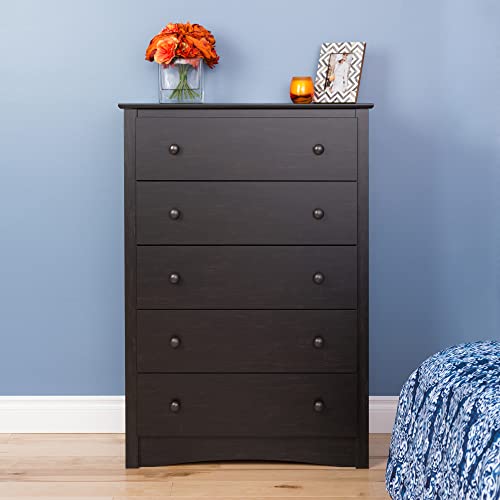 Prepac Sonoma 5 Drawer Chest, Washed Black #TOP1