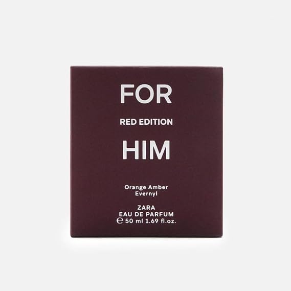 Zara For Him Red Edition Cologne for Men EDT Eau De Toilette 50 ML (1.69 FL OZ)