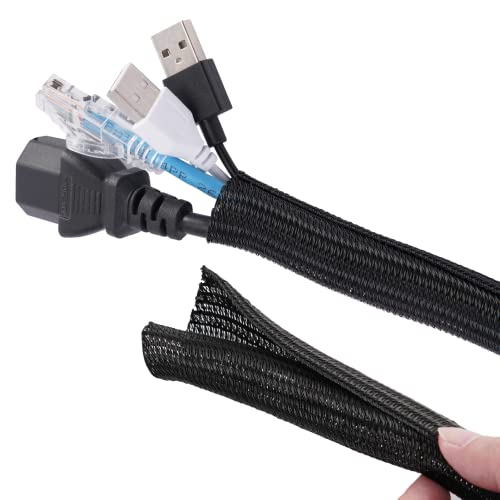Manchon de Rangement de câble, Tube de Gestion de câble de 3 m sous Le Bureau pour Cordon PC/TV/Maison et Bureau, Protecteur de câble à mâcher à l'épreuve des Animaux domestiques (13mm) Cover