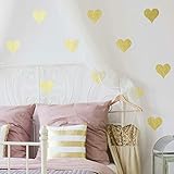 RoomMates RMK3074SCS Metallic Gold Hearts Peel and Stick Wall Decals