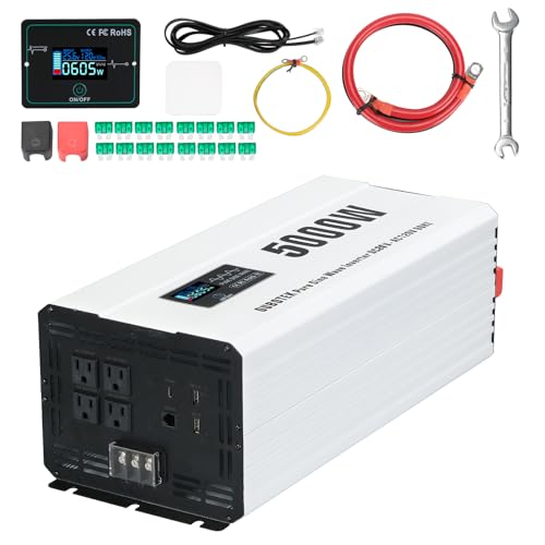 Image of OUBOTEK 5000 Watts Power Inverter, Pure Sine Wave 24V DC to 120V AC