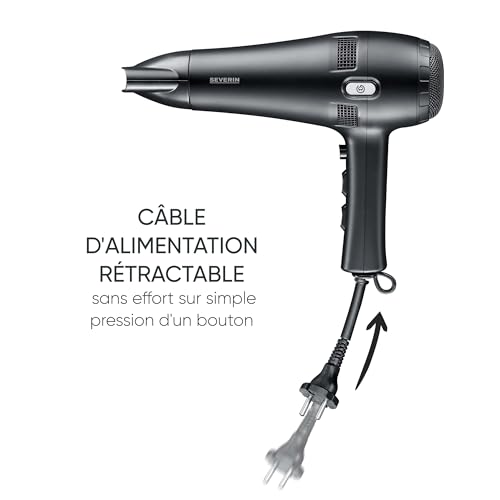 Sèche-Cheveux Severin HT 0165 – 2100 W, Câble Rétractable, 3 Températures - vue 5