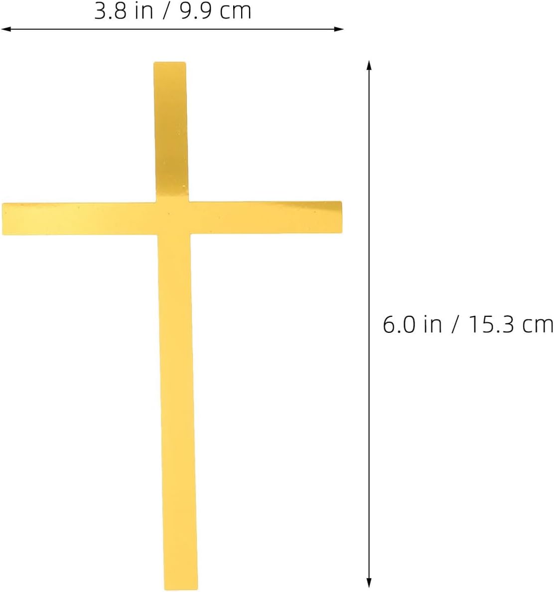 20pcs Gold Acrylic Cross Cake Picks Baptism Party Decorations Christian Shower Wedding Cake Toppers Non-edible Supplies