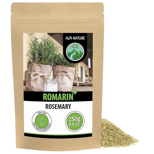 Alpi Nature Romarin 250g, Feuilles de Romarin Séchées et Frottées pour la Cuisine