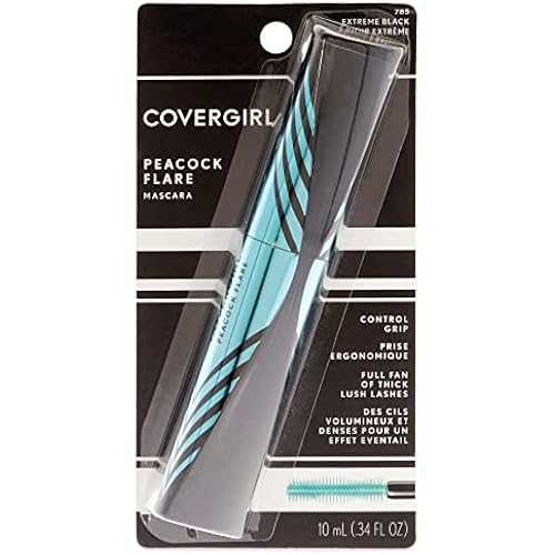 COVERGIRL Peacock Flare Mascara, Extreme Black, 0.3 Ounce (packaging may vary)