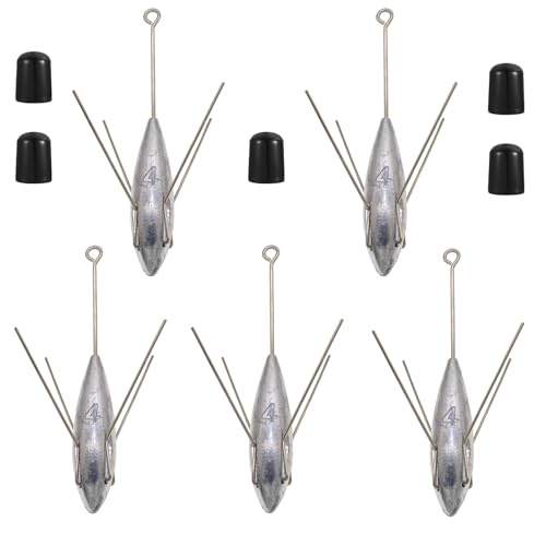5 Pcs Sputnik Sinker Fishing Weights Lead Surfing Casting Spider Sinkers Long Tail Fishing Equipment for Catfish Saltwater Beach Sand Ocean(4oz - 5pcs)