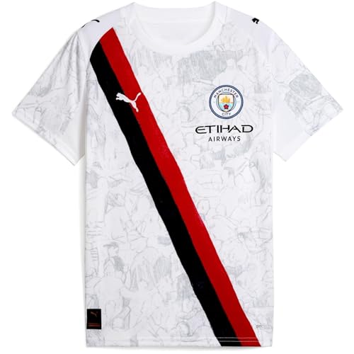 Puma Kids X Kidssuper Manchester City Away Shirt 2025 2026 White/Black 11-12 Years