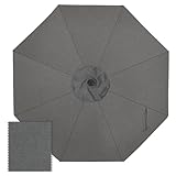 ABCCANOPY 10-Year Non Fading 9FT Acrylic Patio Umbrella Replacement Canopy Only (Gray)