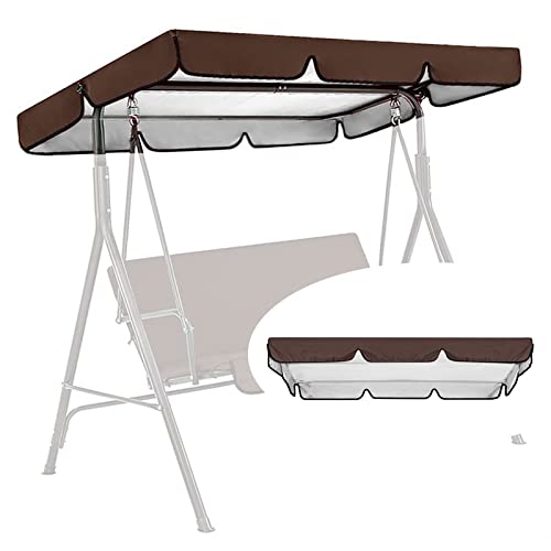 Recambio Toldo Balancin Jardin 2/3 Plazas,Juego de Fundas para Columpio Exterior,Recambio Columpio Jardin Exterior,Durable Impermeable Prueba de Viento Toldo de Repuesto para Asiento de Columpio