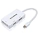 Mini DisplayPort(Thunderbolt) to HDMI/VGA/DVI 3 in 1 Adapter, Koopman (New Design) Mini DP Cable Connector for Apple MacBook Air/Pro iMac Surface Book Microsoft Surface Pro and more